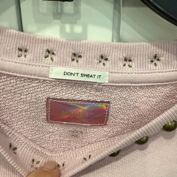 MOTHER NEW The Camper Stud Sweatshirt Size Small - Picture 7 of 10